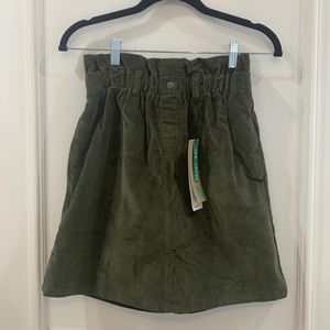 Asos green corduroy skirt